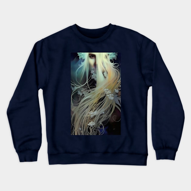 Stunning pretty blonde haired girl a viking nordic pagan goddess Crewneck Sweatshirt by ZiolaRosa